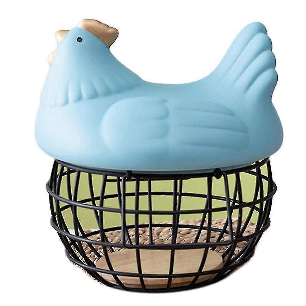 Chicken Shape Iron Egg Storage Box Basket Fruit Container Storage C