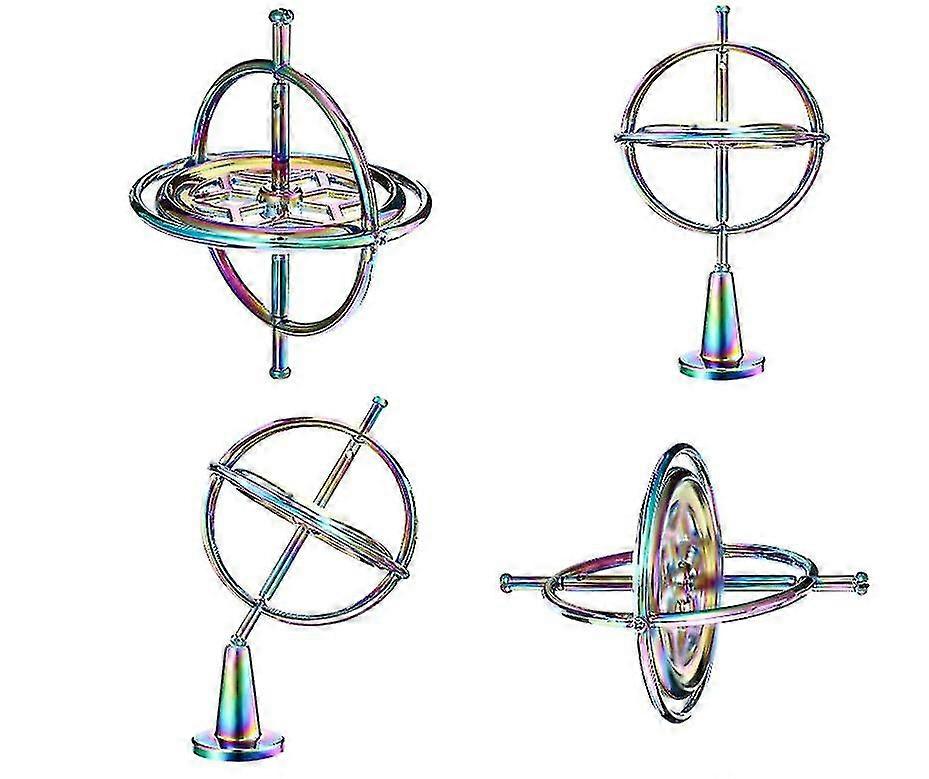 Gyroscope Metal Anti-gravity Spinning Top Gyroscope Balance Toy Colorful Educational Gift(blue)
