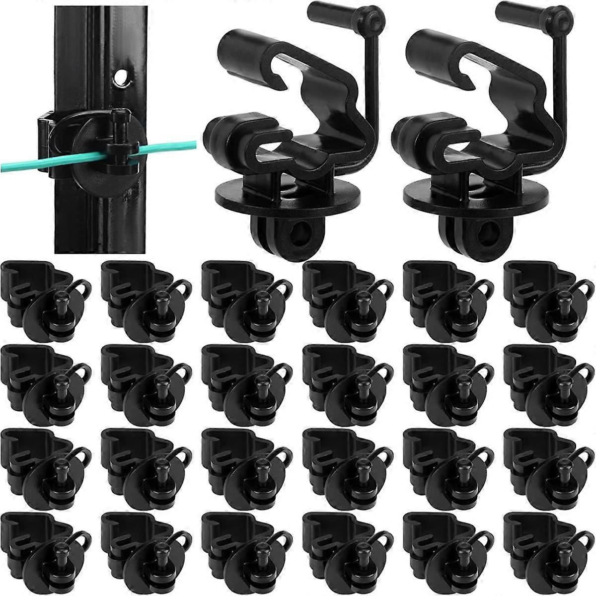 25pcs Z Pin Lock T Post Insulator Black Z Post Insulator T Post Pin Lock Insulator for Farmers and