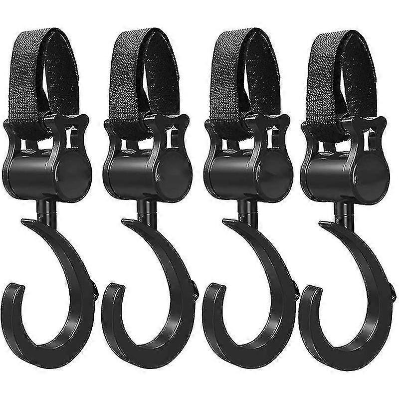 4 Stroller Hooks 360 Degree Rotation Stroller Luggage Hook Multifunctional Hook