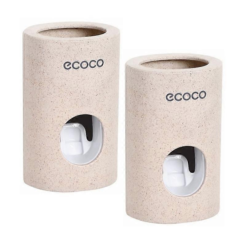 2X Automatic Toothpaste Dispenser Dust-proof Toothbrush Holder Wall Mount Stand Toothpaste Squeezer Bathroom Accessories Set