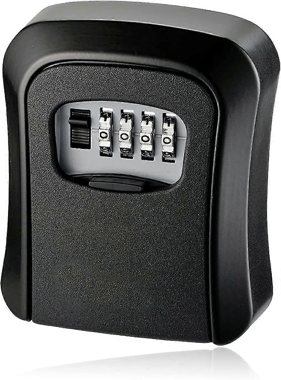 Key Lock Box, Wall Mount 4 Digits Combination Lockbox Outside, Wall Mounted Waterproof Key Storage Lock Box, Resettable Safe Security Password Box Wit