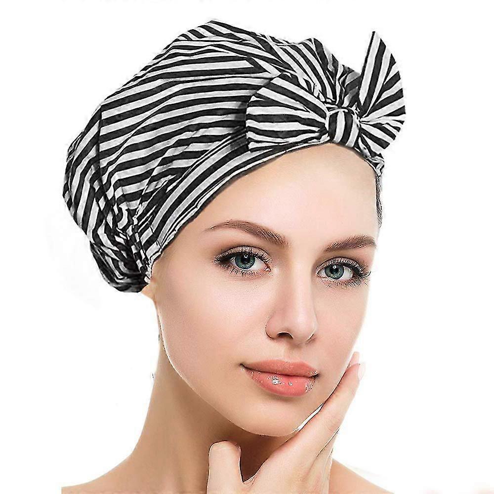 Shower Cap Reusable,ribbon Bow Bath Cap Oversized Large Design