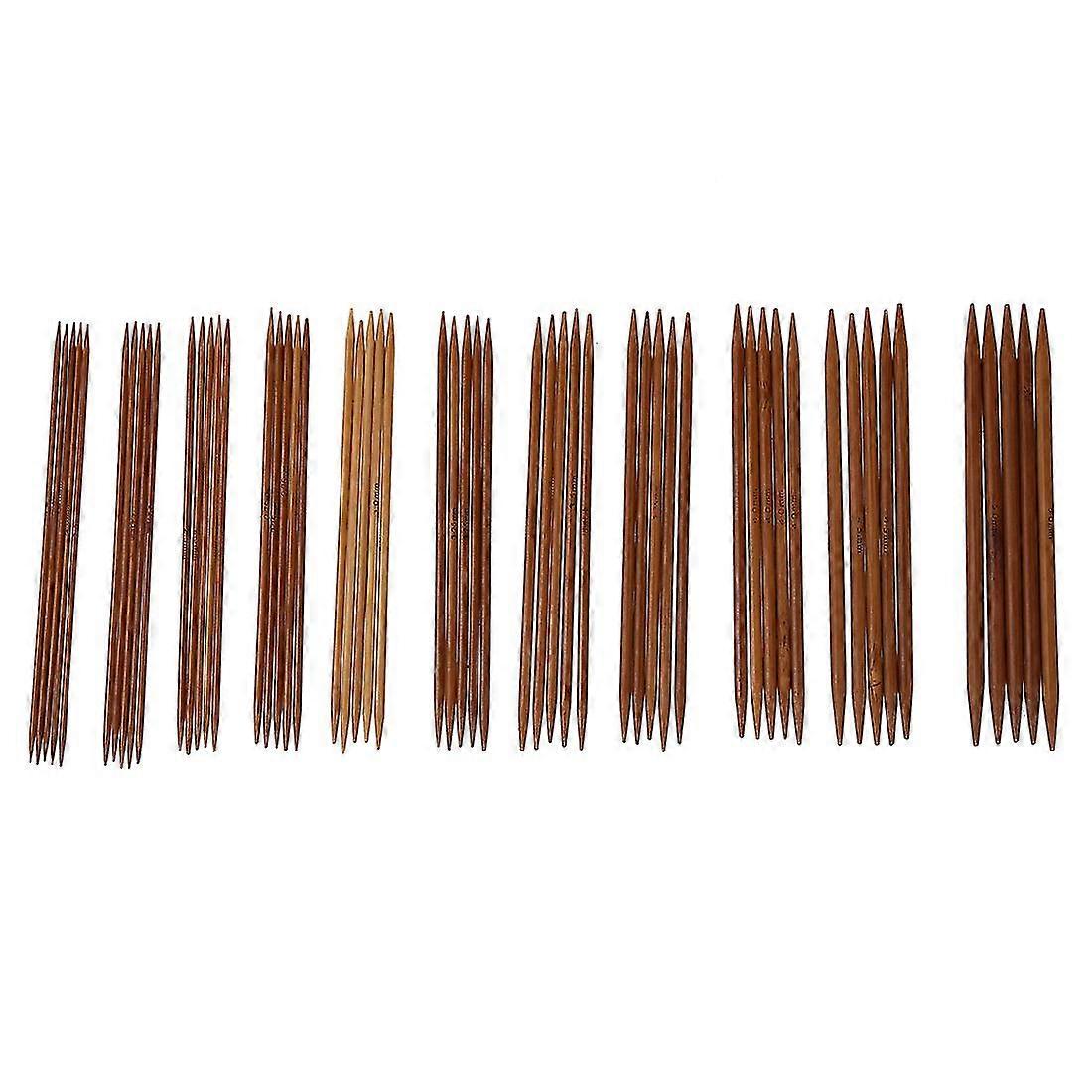 5 Sets Of 11 Sizes 5" (13cm) Double Pointed Carbonized Bamboo Knitting Kits Needles Set (2.0mm - 5.
