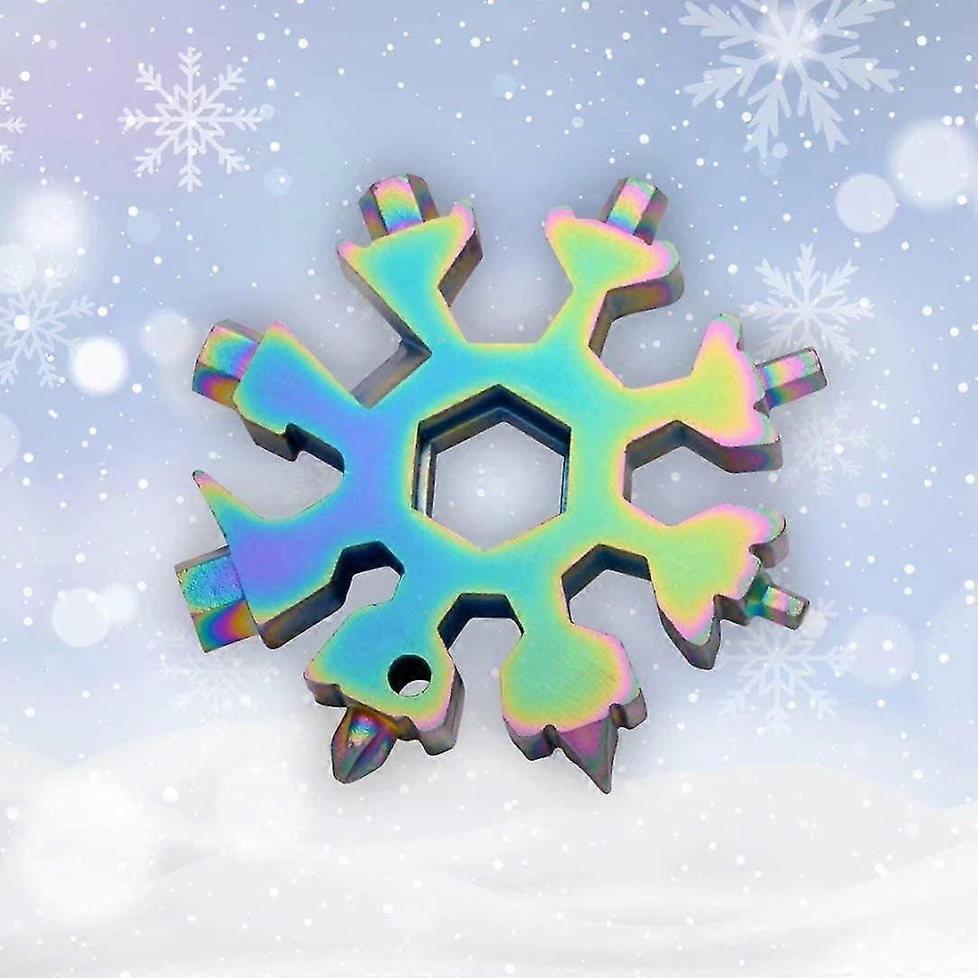 18 In 1 Stainless Steel Snowflake Multi-tool (1, Rainbow)