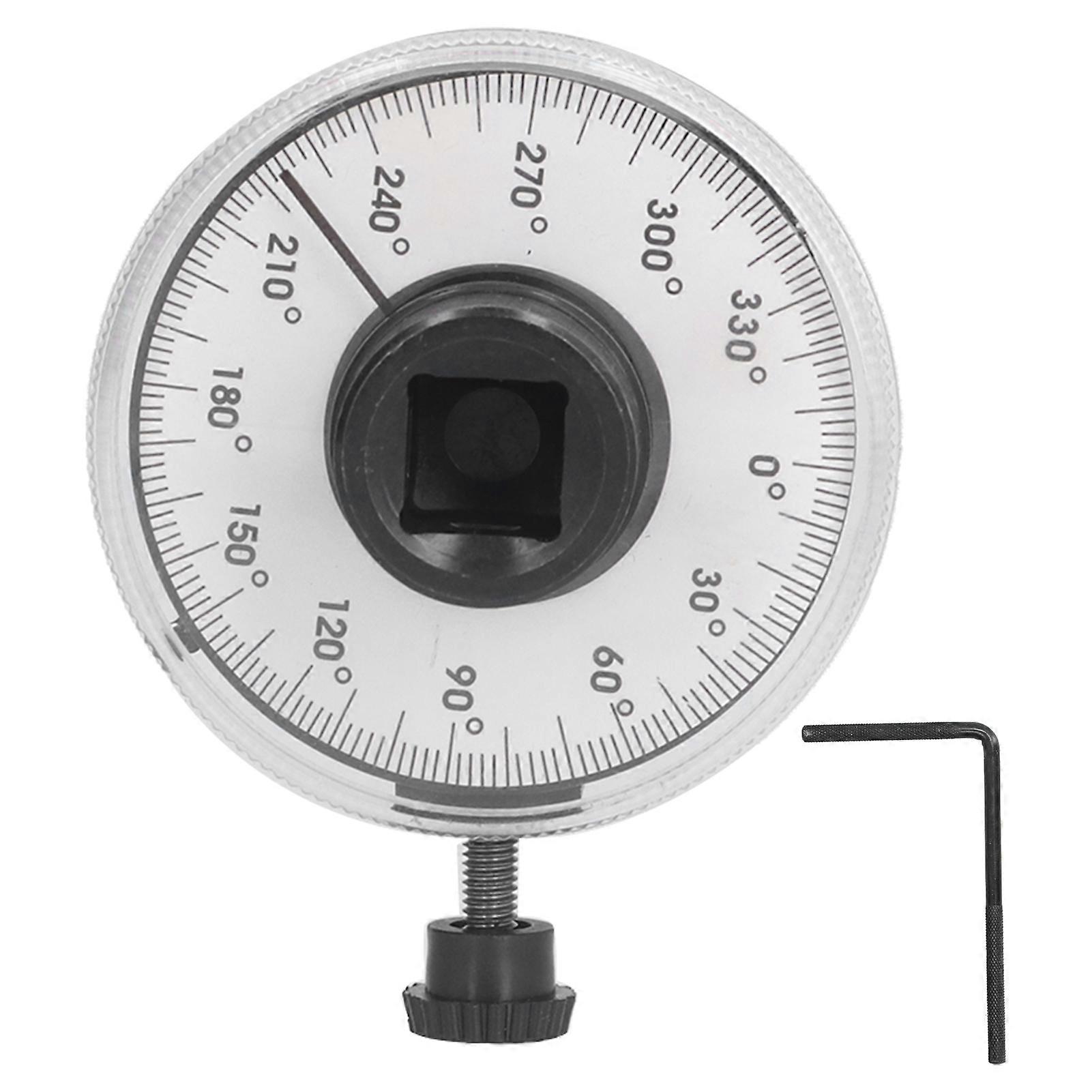 Torsion Angle Gauge Tool Steel 1/2in 360 Adjustable Analog Dial Scale for Automobile Repair