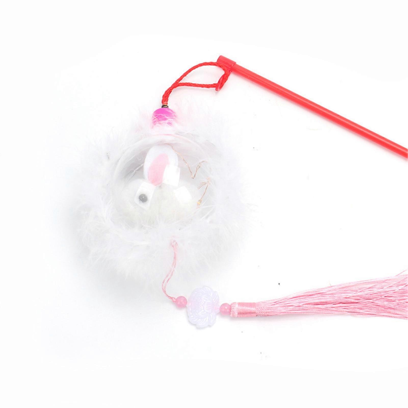 Rabbit Lantern with Handle Tassel Lanyard Portable Luminescent LED Lamp Ornament Cute Spring Festival Glowing Lantern Home Decoration New Year Gift KA