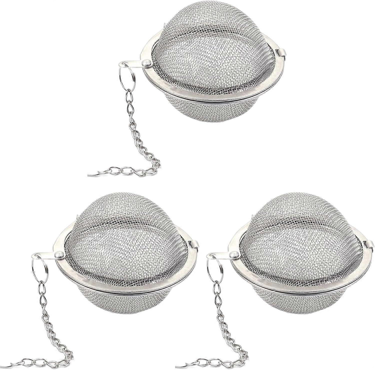 Tea Ball With Chain, Tea Filter Ball, Tea Strainer With Chain Hook, Tea Filter With Chain, Tea Infuser, 3pc