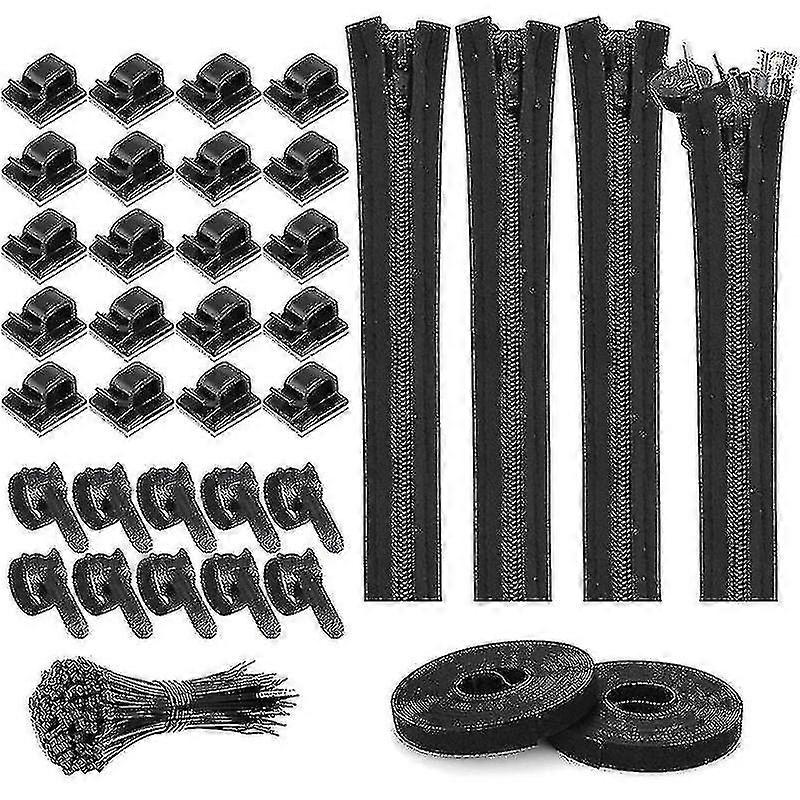 Split Cable Sleeves With Self Adhesive Cable Clips, Self Adhesive Tie Rolls