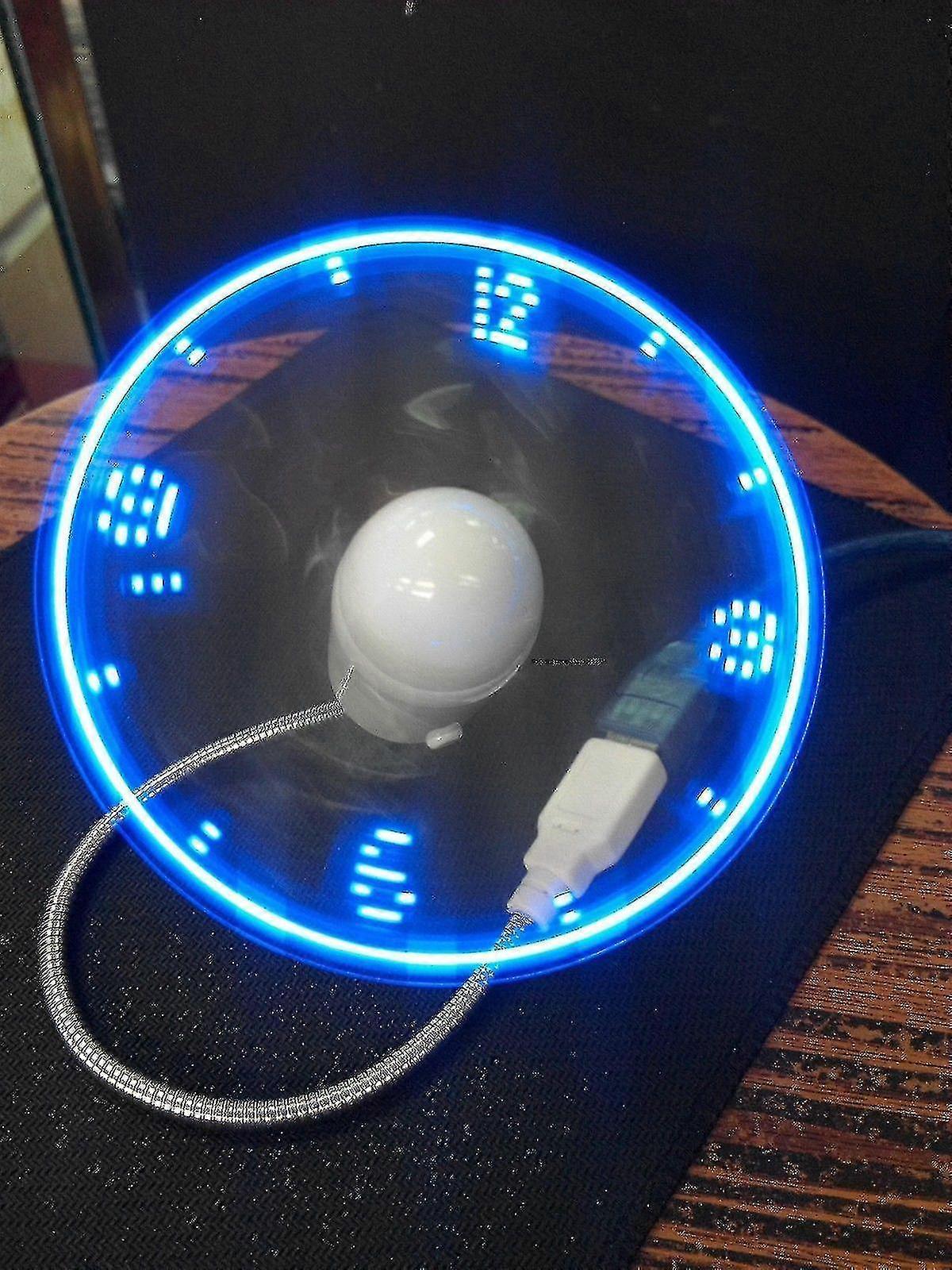 Fgao Mini Flexible, Adjustable Led Light, Usb Fan, Time Clock (blue)