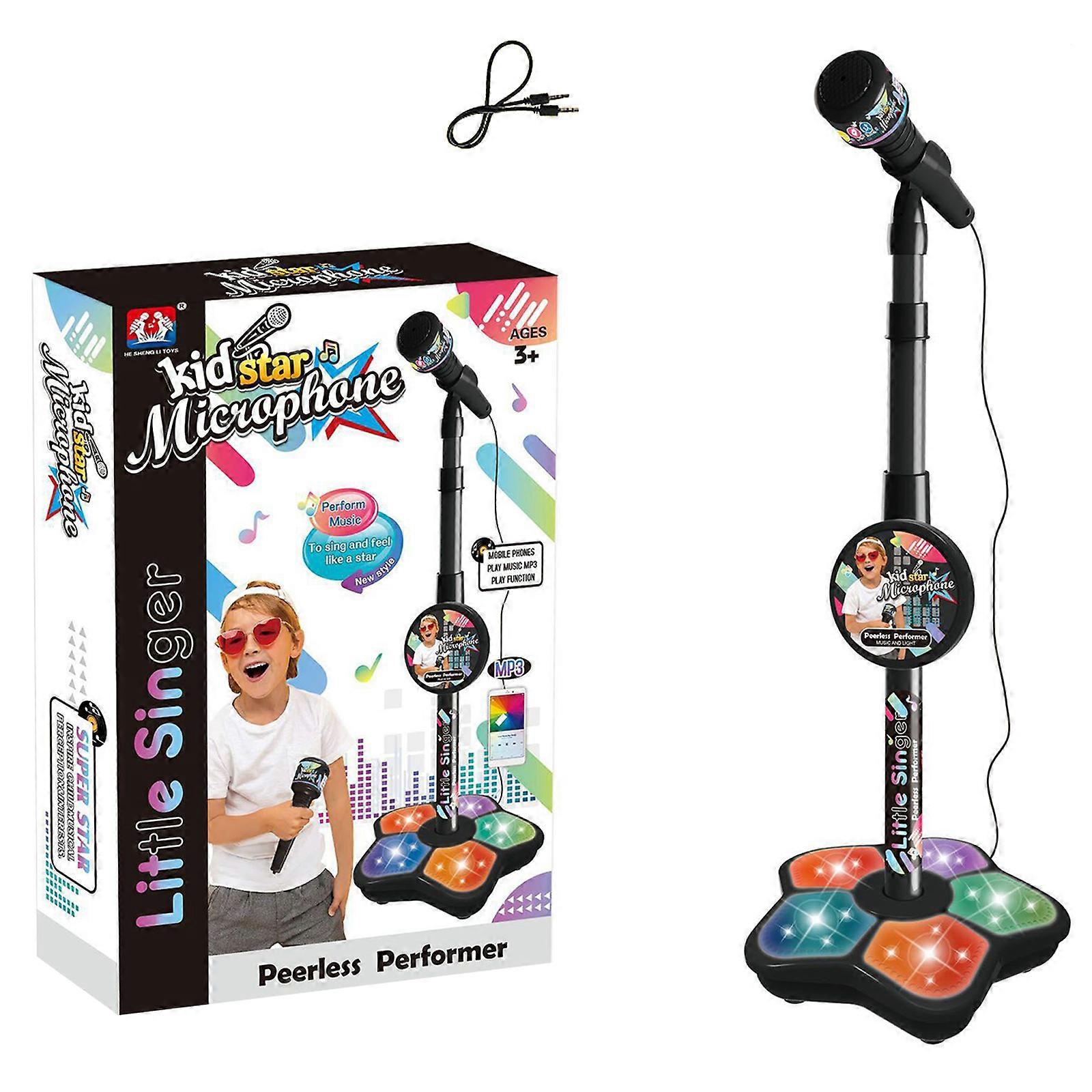 Nowe ulepszenie Zabawka z mikrofonem karaoke dla dzieci Instrument muzyczny z regulowanym stojakiem Prezent dla dziewcząt