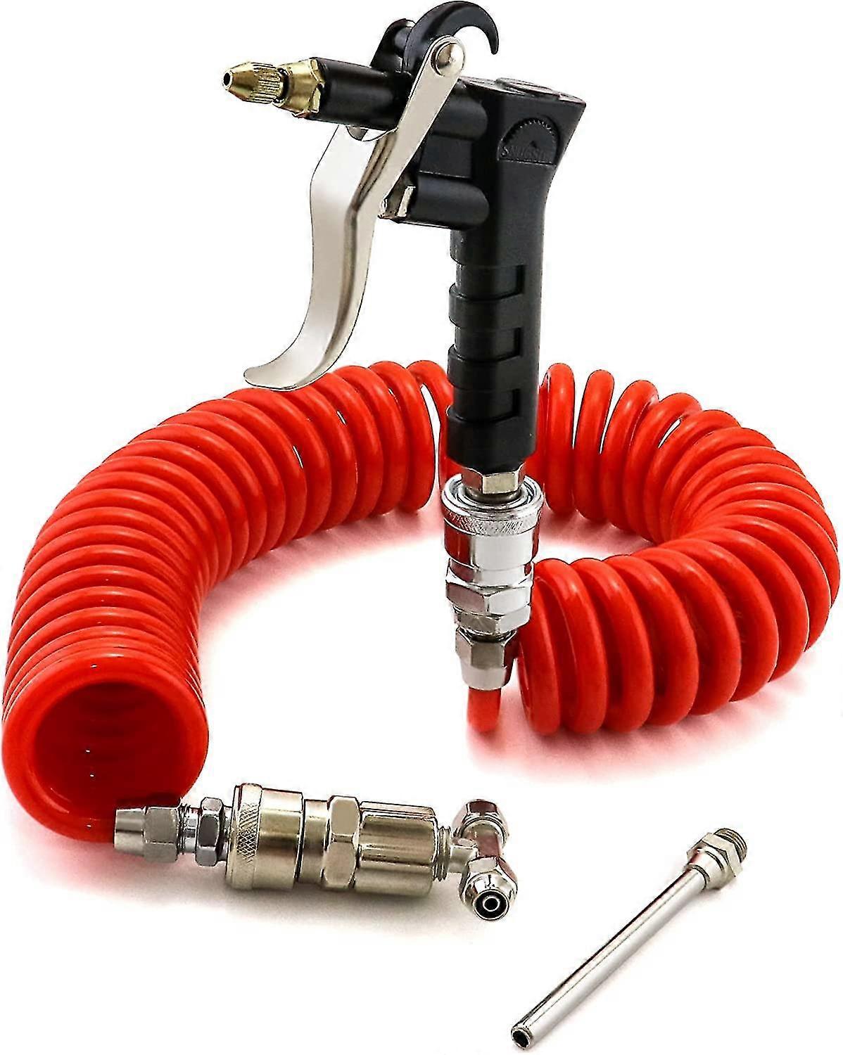 Trykkluftsett, 6m spiralslangepistol for lastebiler, biler, båter