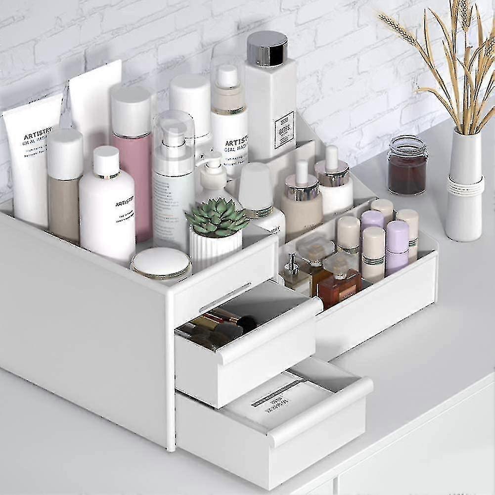 Cosmetic Storage Rack With Drawers Cosmetic Countertop Storage Rack (white)