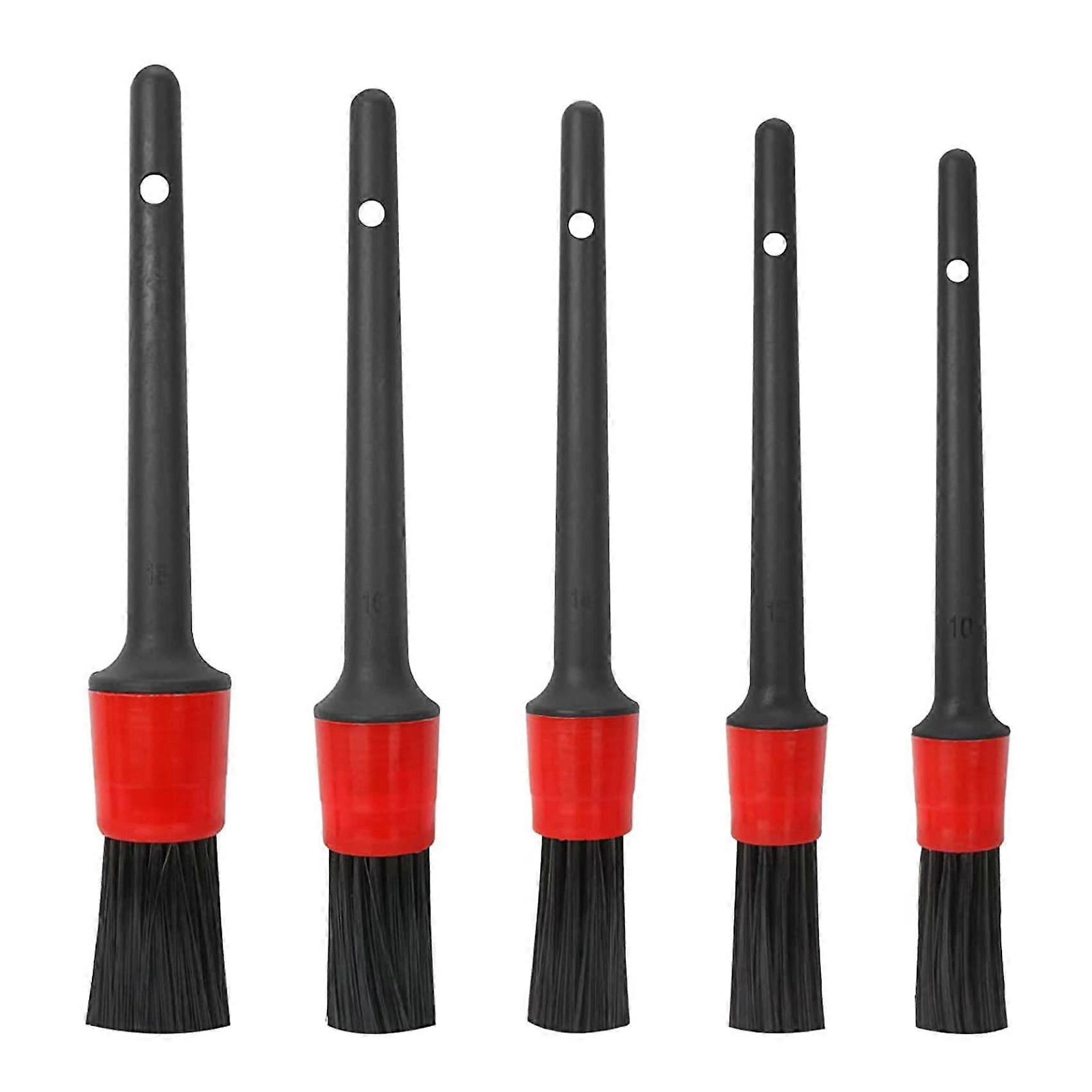 Detail Brush (Set of 5), Auto Detailing Brush Set Perfect for Car Motorcycle Automotive Cleaning Wh