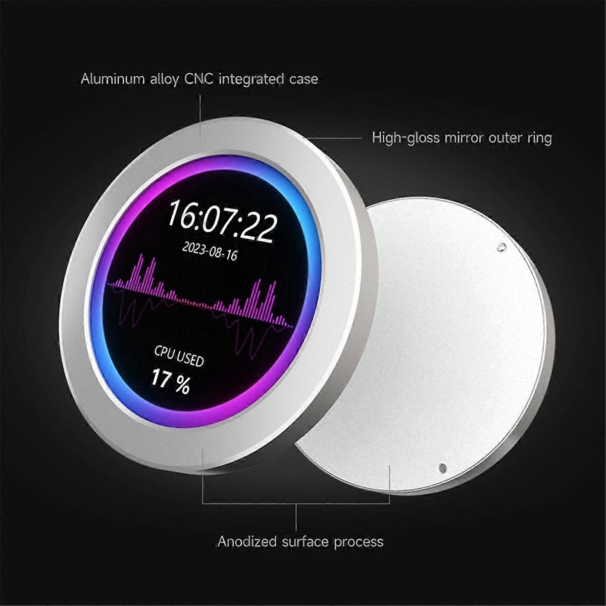 Round Screen USB Drive-Free Water-Cooled Chassis Secondary Screen with Cpu Temperature Status Monit