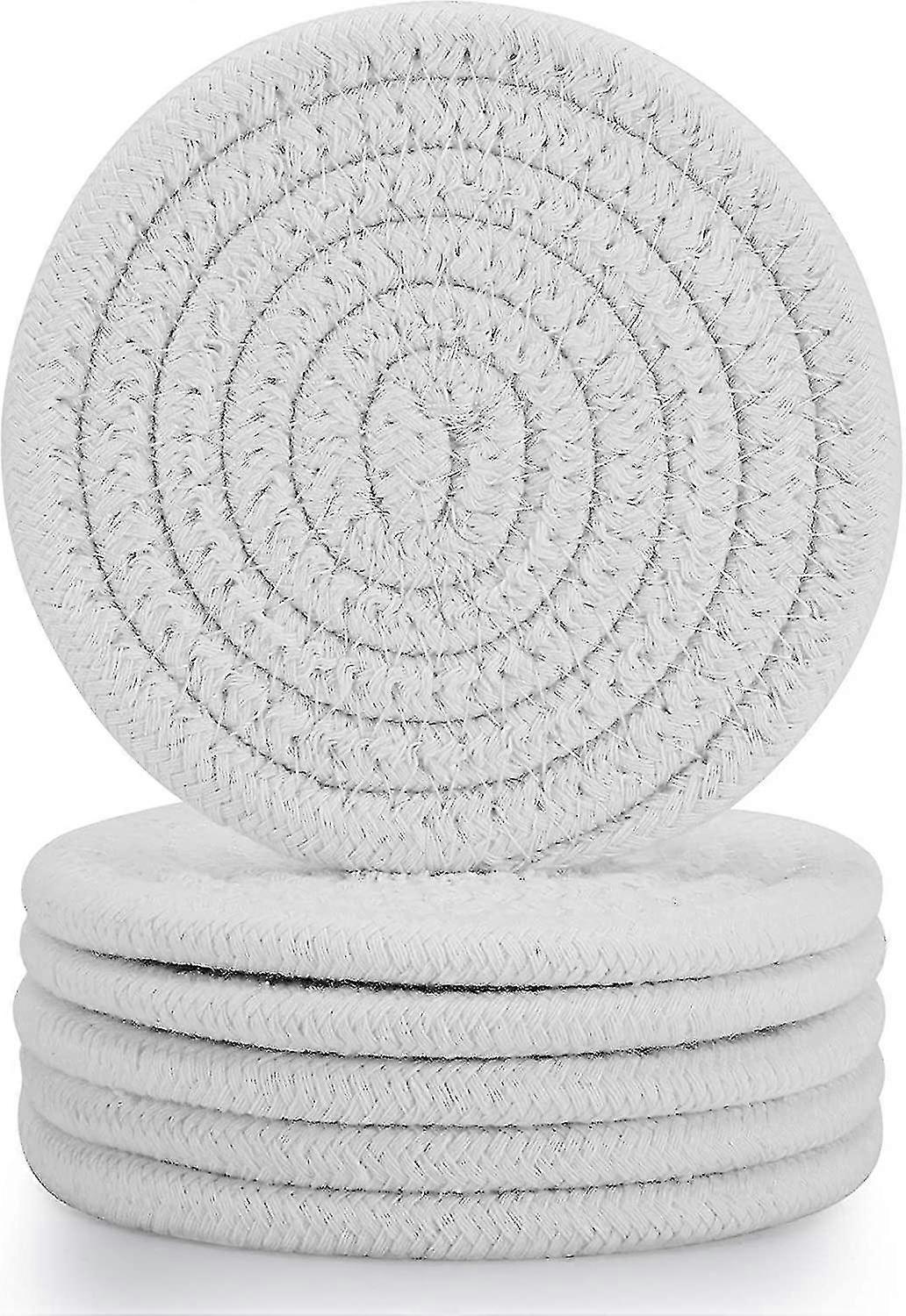 6pcs Coasters For Drinks , Abenkle Woven Drink Coasters (4.3inch)