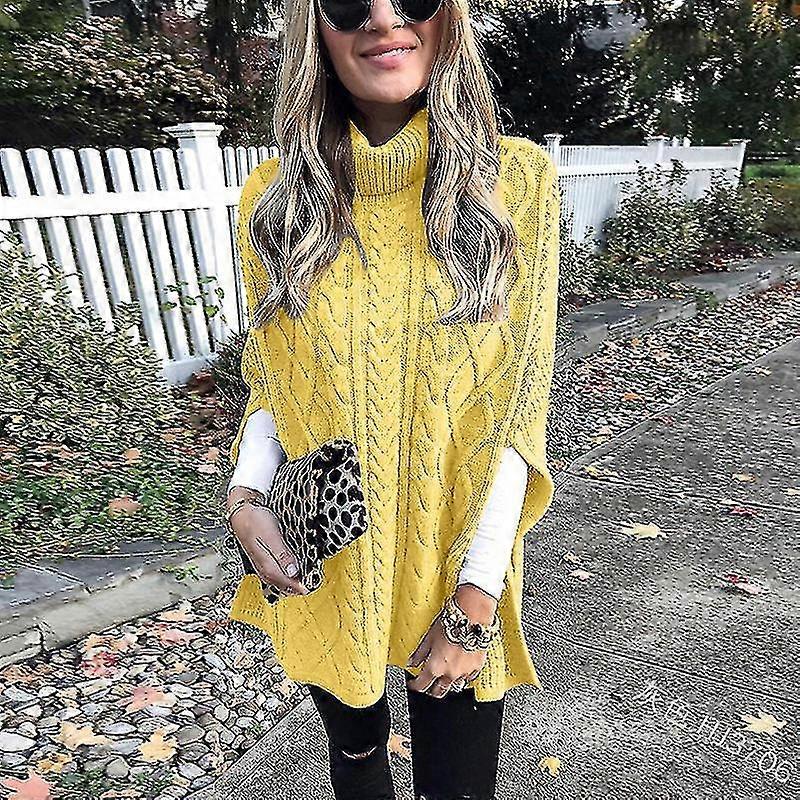 Frauen Halbärmel Pullover Tops Schicker Pullover Schal Kuscheliger Sport Pullover Strickpullover