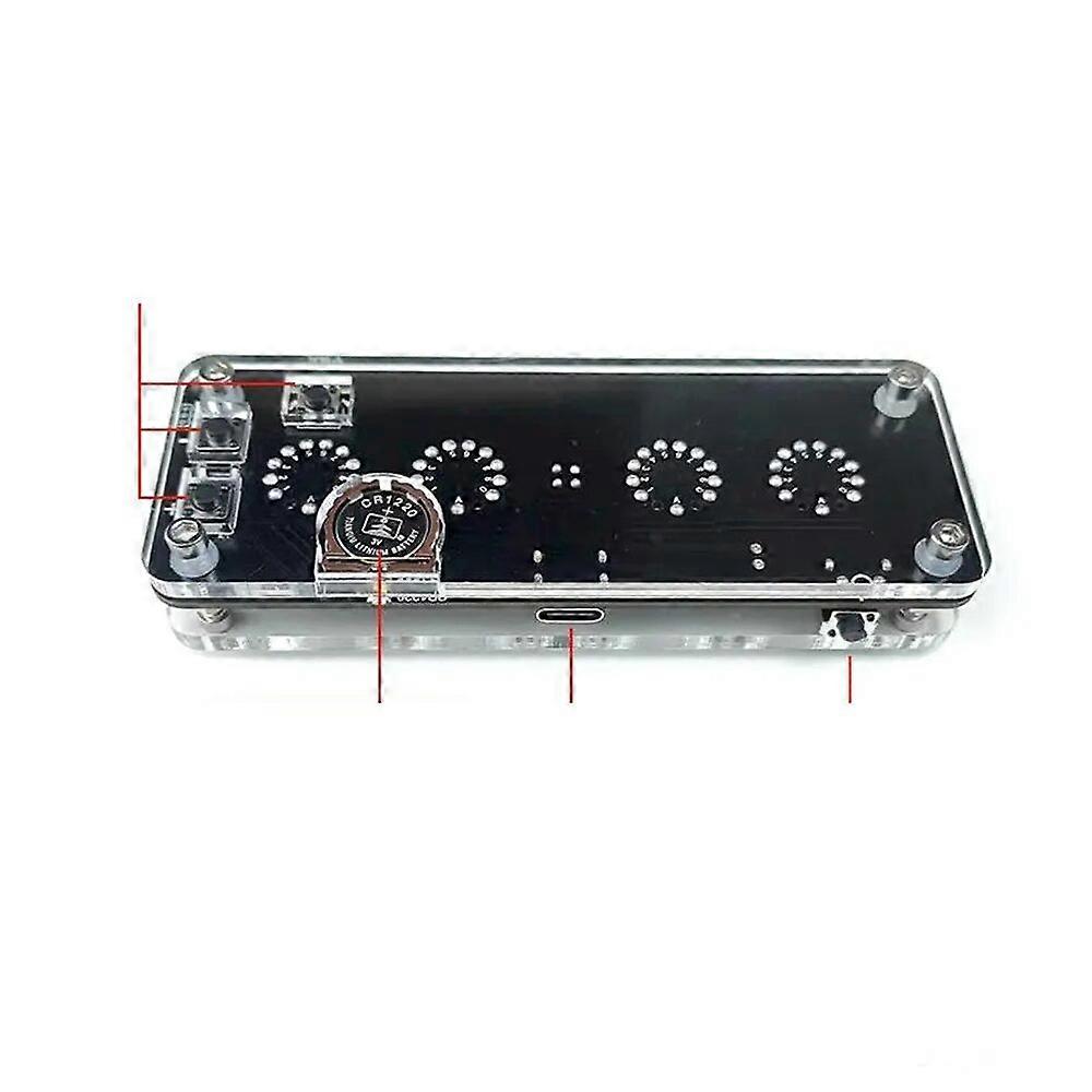 DYKB 4-siffrig IN14 Nixie-rör IN-14 Glödrör klockbas W TYP-C USB-STRÖMkabel digital displayklocka Premiumversion W fjärrkontroll