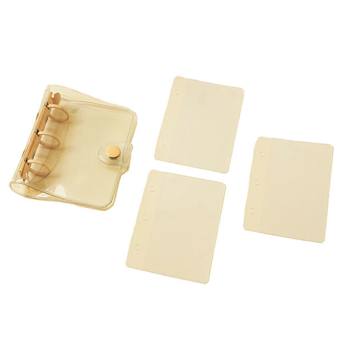 2 Pack Mini Transparente 3 Ring Binder Covers Pasta Round Ring Binder Cover Protector com botão de pressão