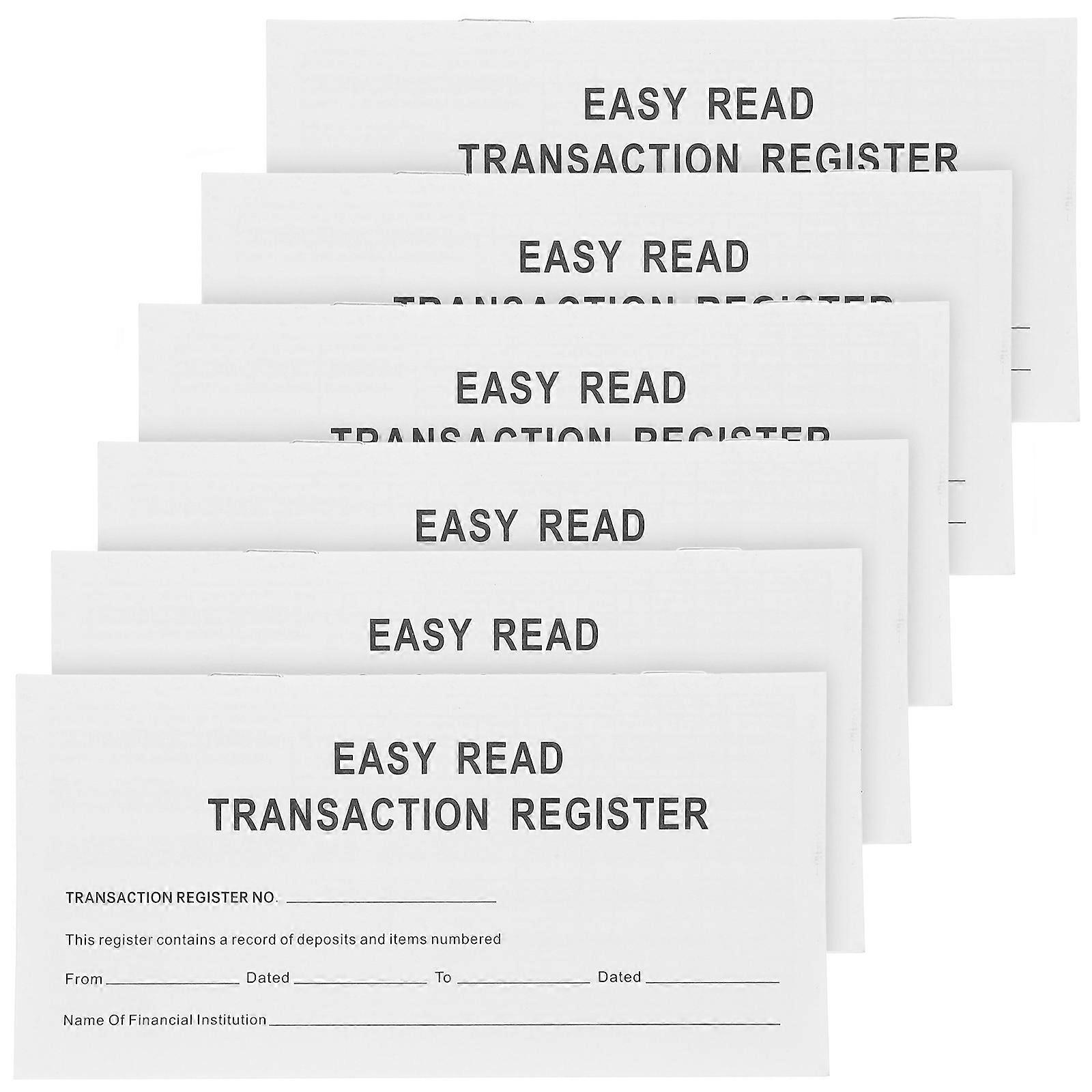 6 Books of Financial Register Check Register Large Print Checkbook Portable Financial Checkbook