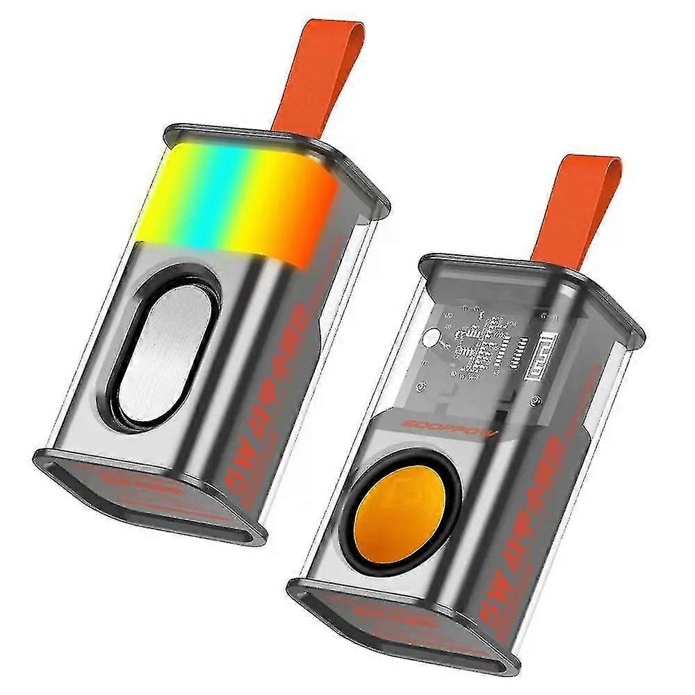 1/2pcs Bluetooth 5.0 Rechargeable Mini Wireless Music Speaker Led Light Portable With Lanyard