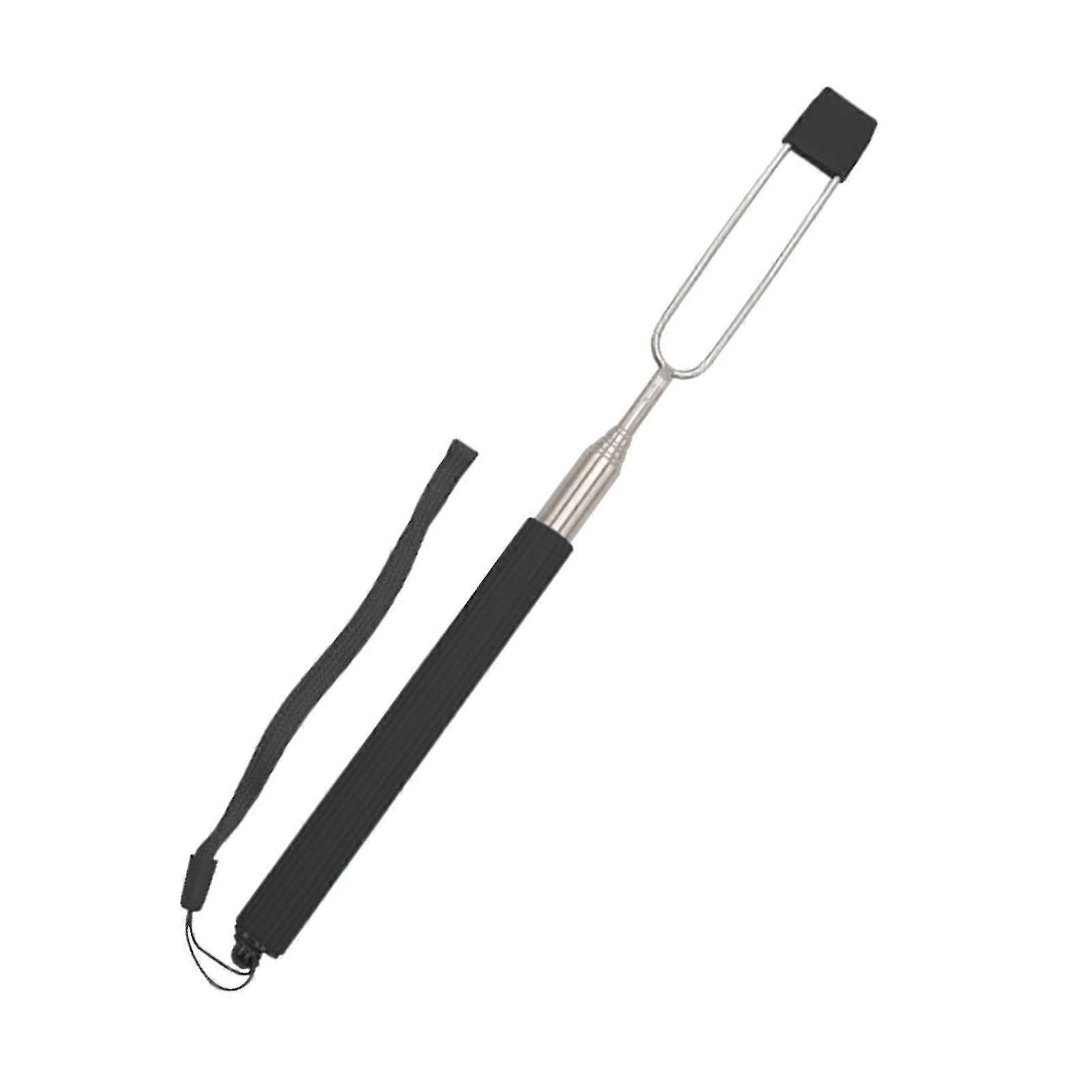 Barbecue Fork Telescopic Anti-scald Silicone Handle Reusable Multifunctional Bbq Tool U-shaped Stainless Steel Grilling Fork Roasting Tool Camping Acc