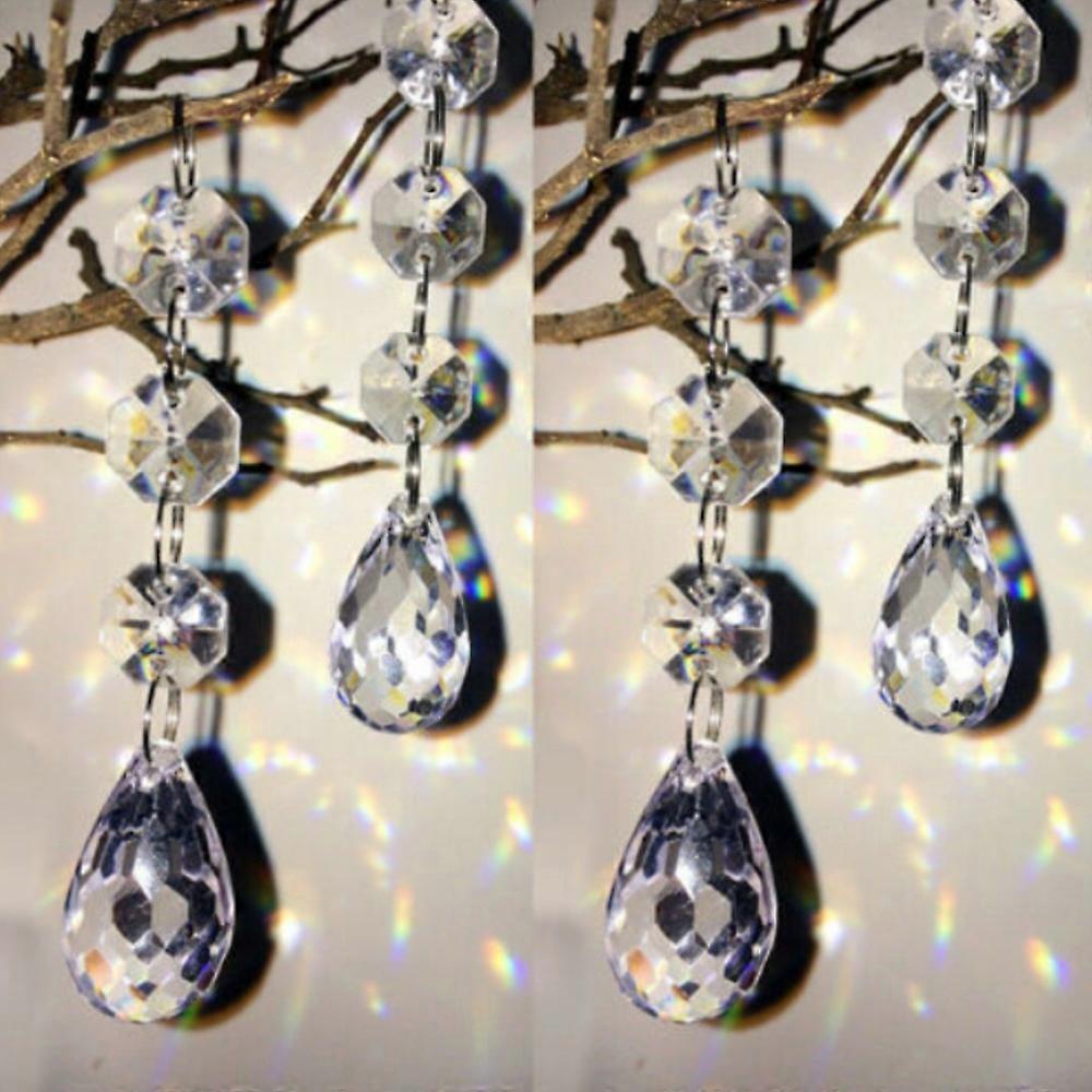 Clear Acrylic Crystal Drops Garland Hanging Bead Curtain Home Decor