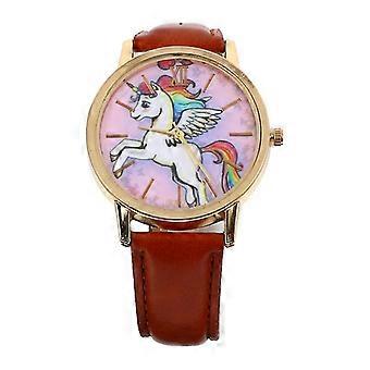 Kleur Pegasus Unicorn Cartoon Quartz horloge Modieuze Kids Polshorloge