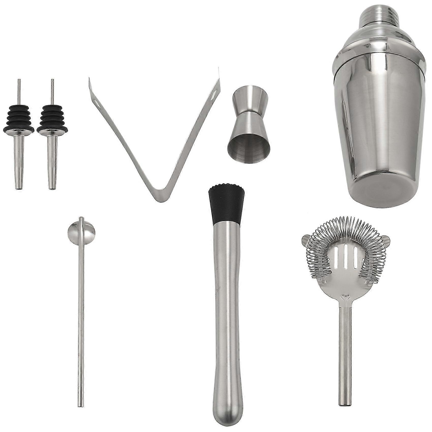 Stainless Steel Shaker Bar Set Tools With Mixer Double Measuring Jiggermixing Spoonliquor Pourers