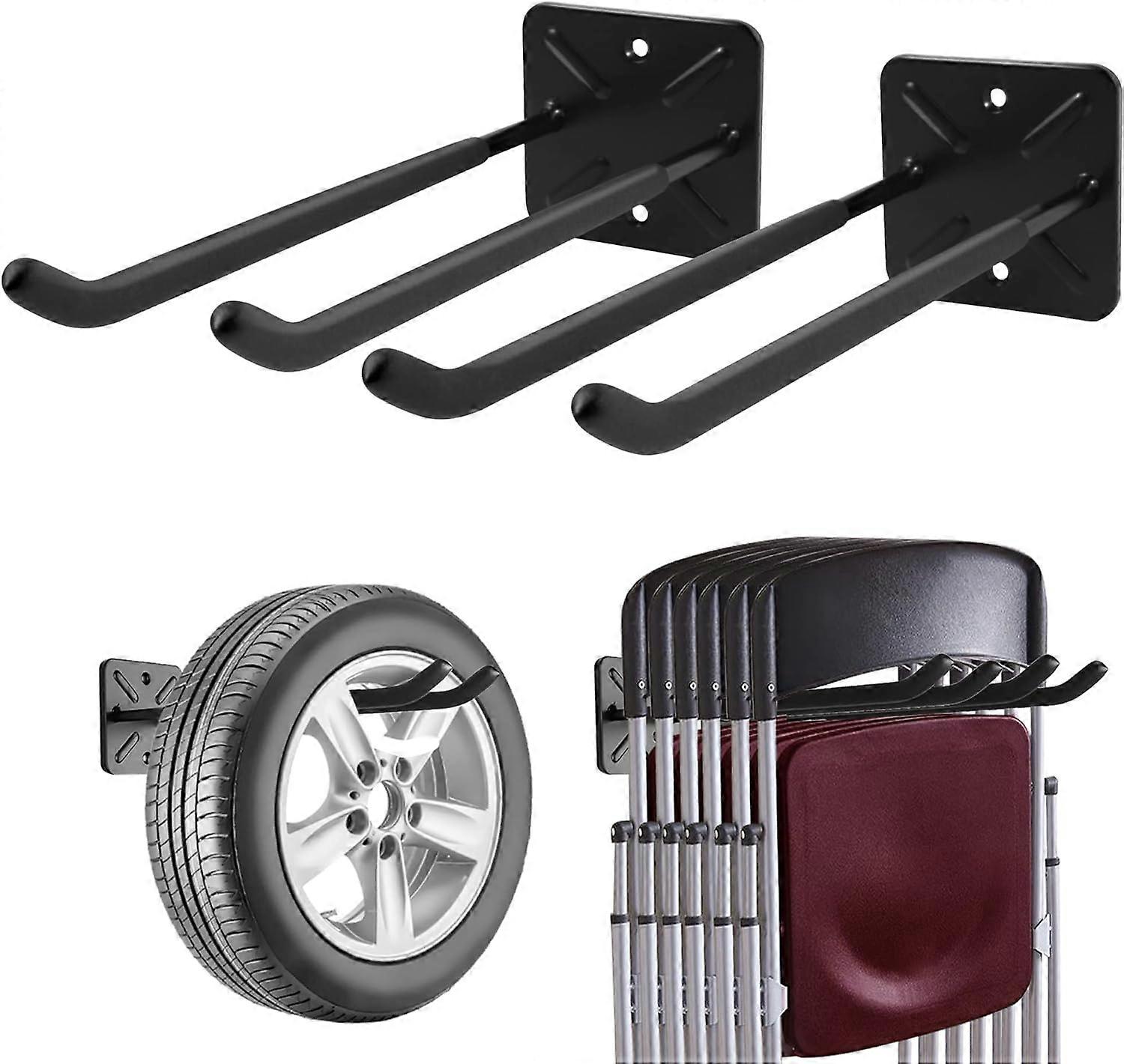 Garage Hooks, Wall Mounted Coat Rack, Shed Organizer, Heavy Duty Tool Organizer, Garage Storage Utility Hooks for (2 Pack)