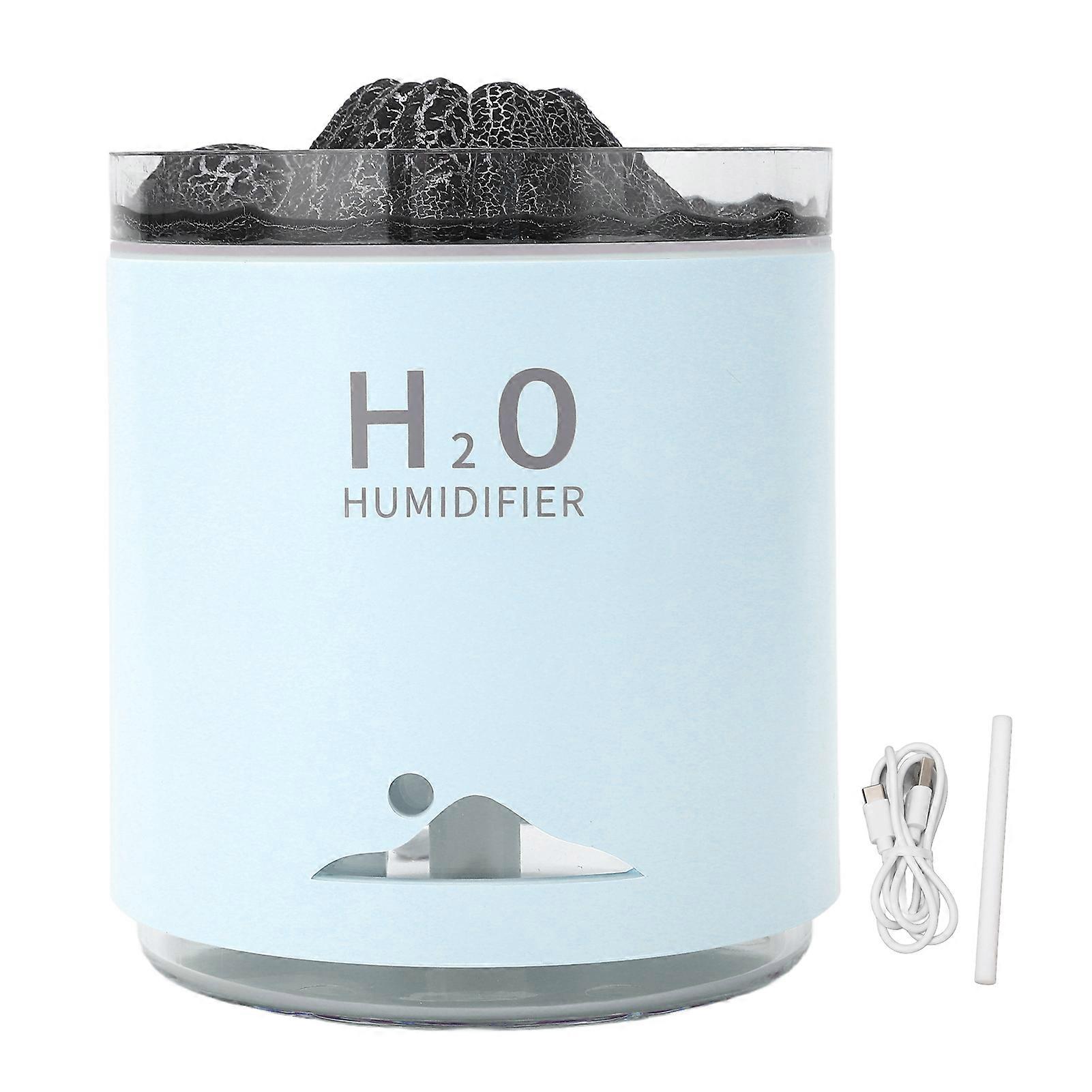 Essential Oil Diffuser Large Capacity Colorful Volcano Appearance Night Light Aromatherapy Oil Humidity Diffuser Blue