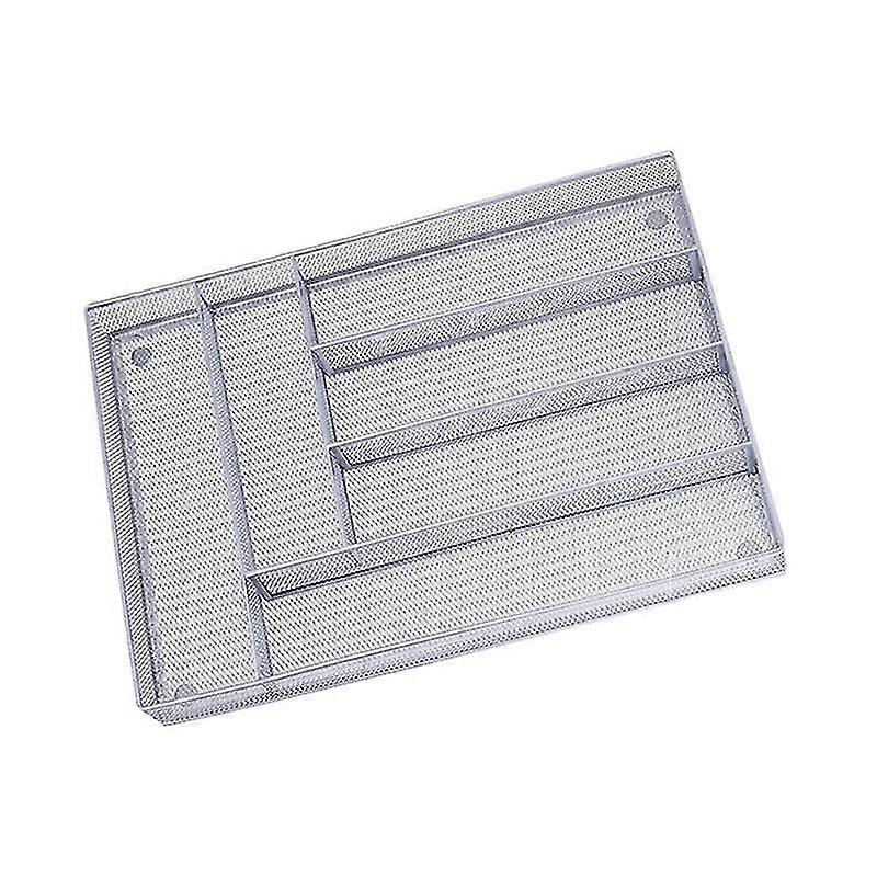 Kitchen Flatware Organizer Tray 6 Compartments, With Non Slip Mat
