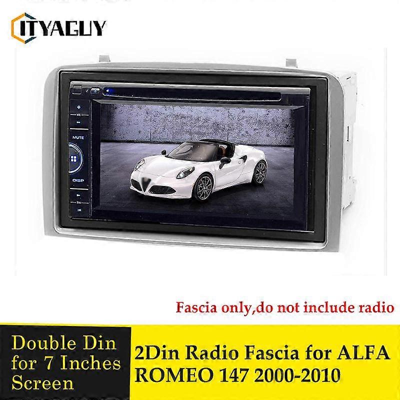 Double Din Facia for Alfa Romeo 147 2000-2010 Radio DVD Stereo Panel Dash Mounting Installation Trim Fascia Kit Face Frame Bezel