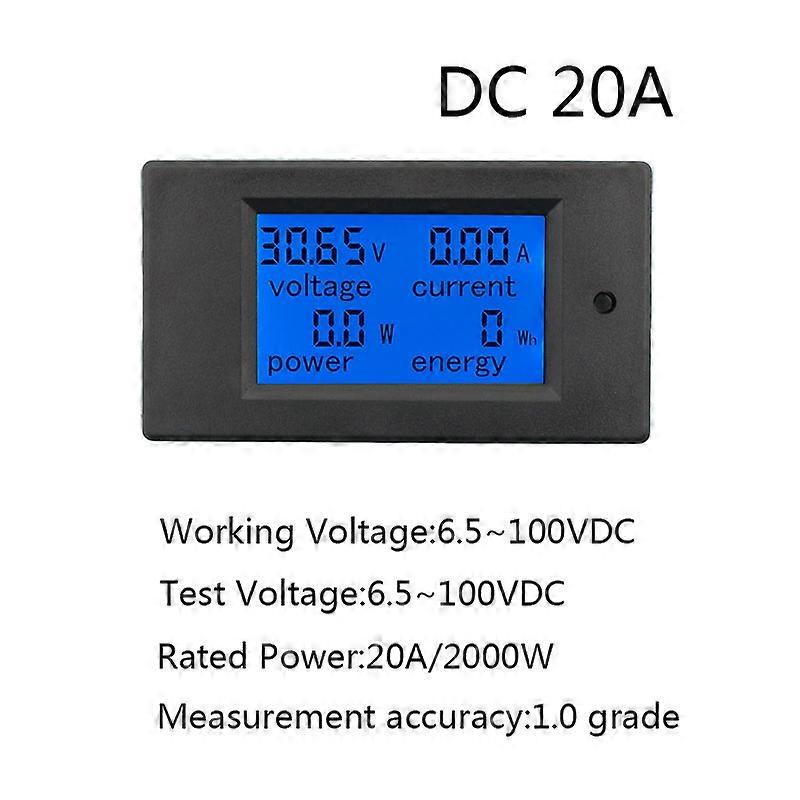 DC 6.5-100V 0-100A 0-20A LCD Display Digital Current Voltage Power Energy Meter Multimeter Ammeter Voltmeter 100A Current Shunt