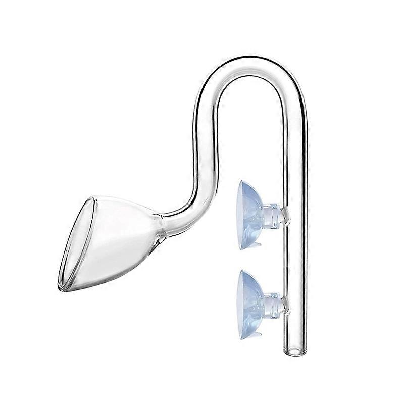 Glass Outflow Lily Pipe Transparent with Suction Cups for Aquarium for Tank