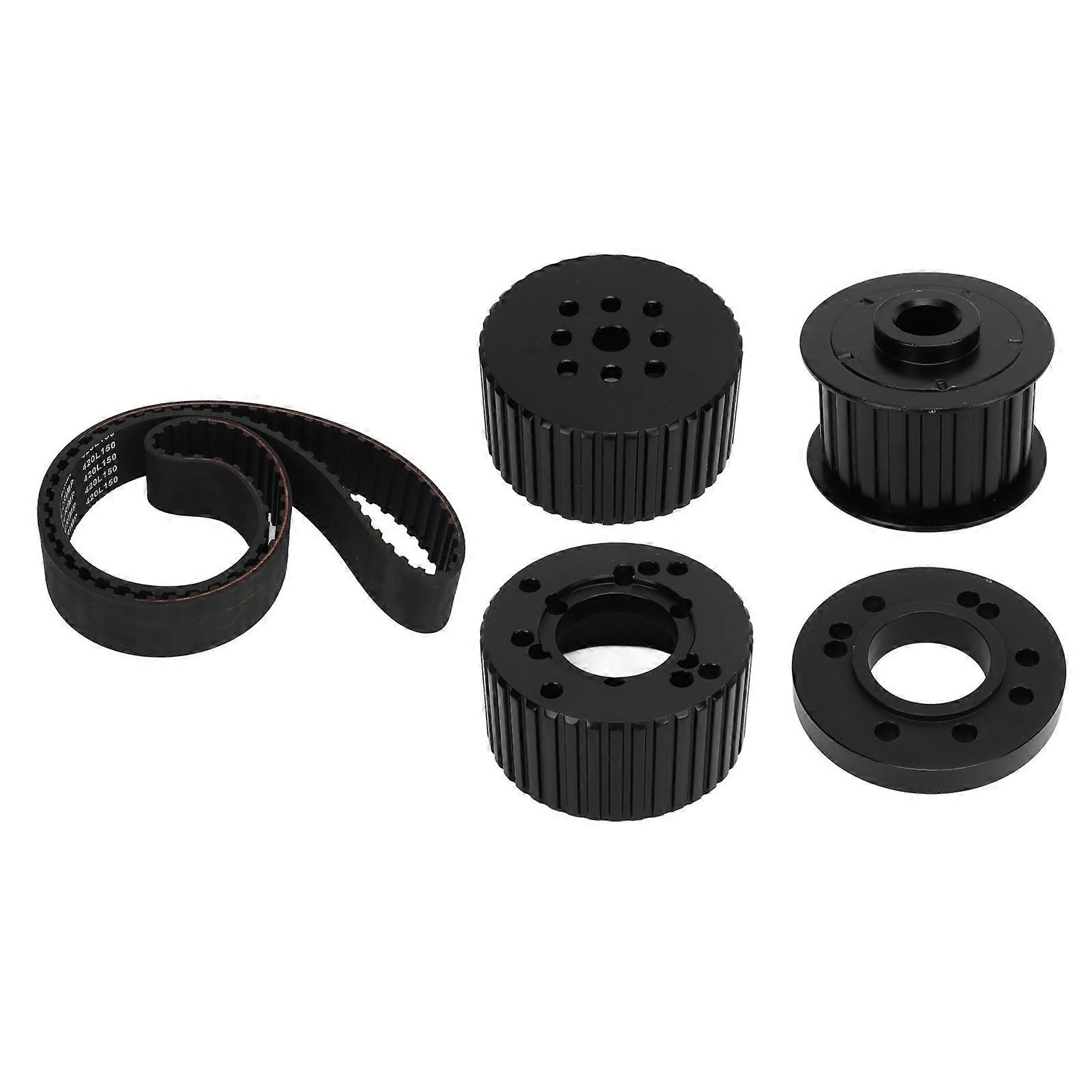 Belt Pulley Kit with 1.5in Width Cogged Belt PC2258 Replacement For Big Block 383 400 413 440 Engine Black