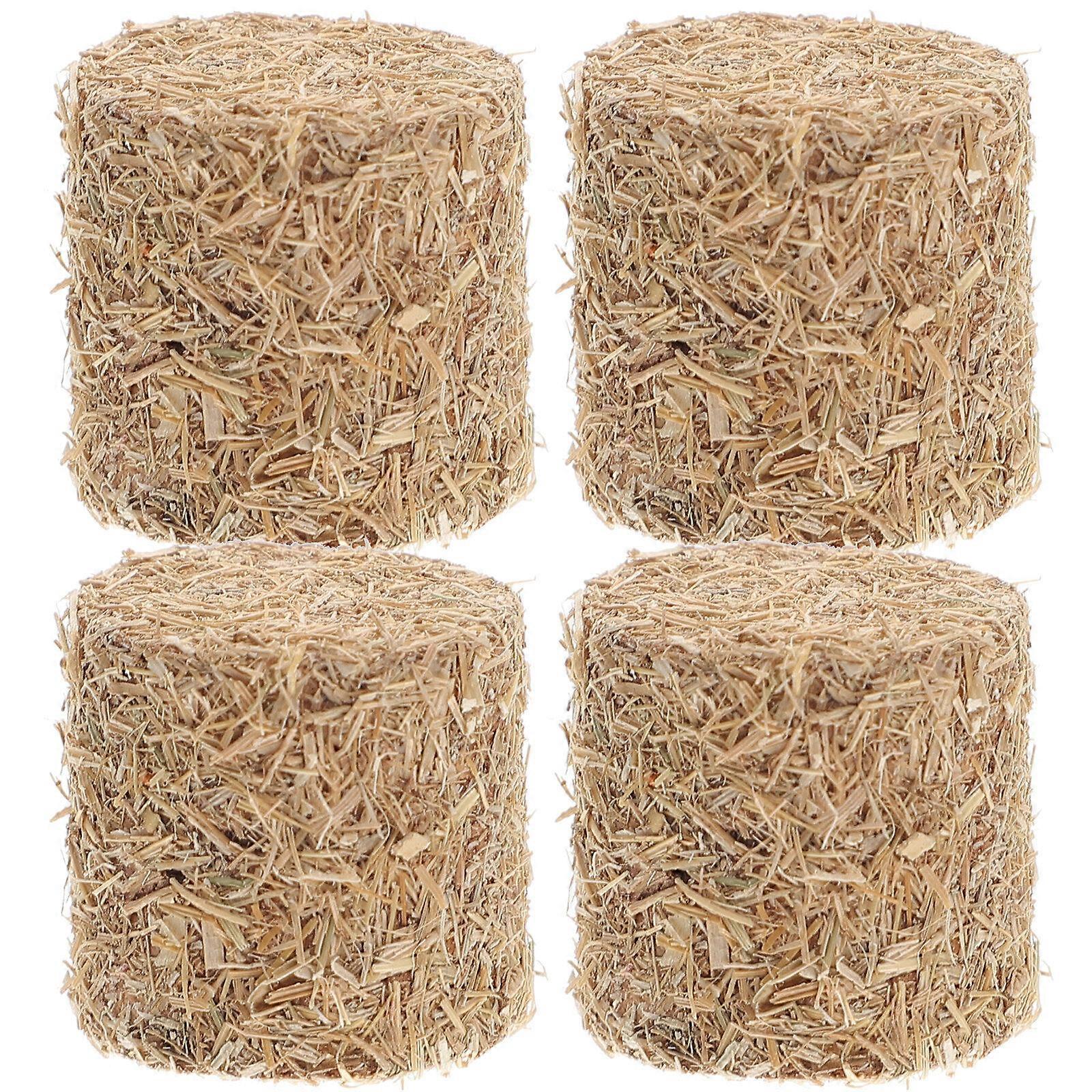4Pcs Mini Hay Blocks Small Decorative Hay Table Decoration Rustic Room Decors