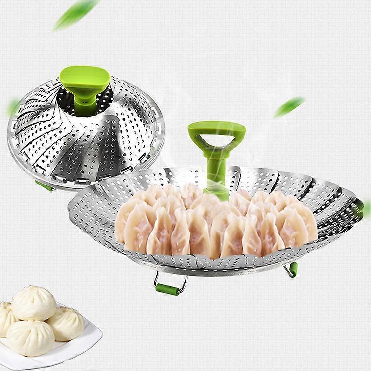 Ångkokare Grönsaksångkokare i rostfritt stål Hopfällbar ångkokare Lämplig för vegetarisk fisk- och skaldjursmakning, utbyggbar för att passa kastruller i olika storlekar
