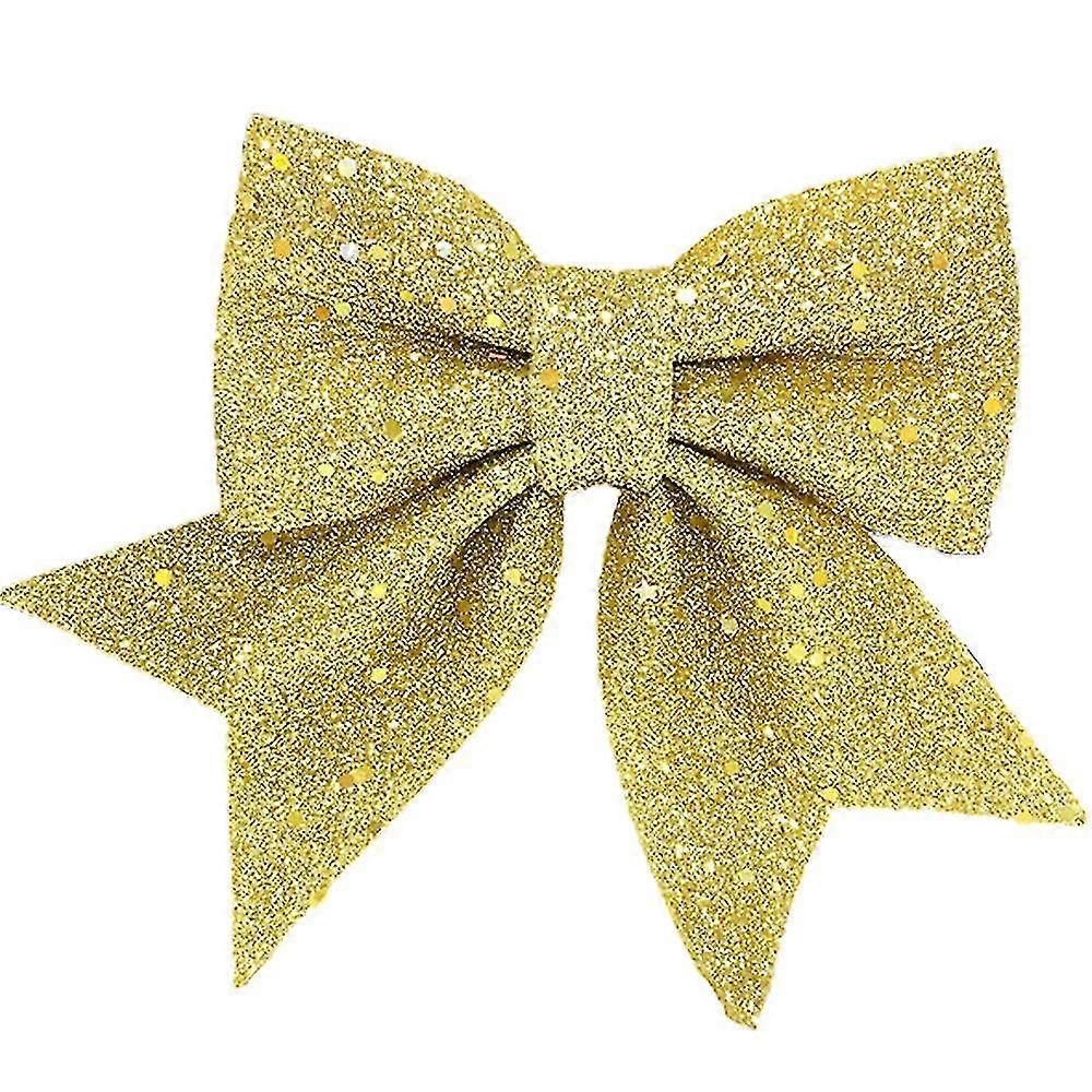 Julfest Dekor 2/10st Glitter Rosetter Julgran Bowknot Prydnader -gt
