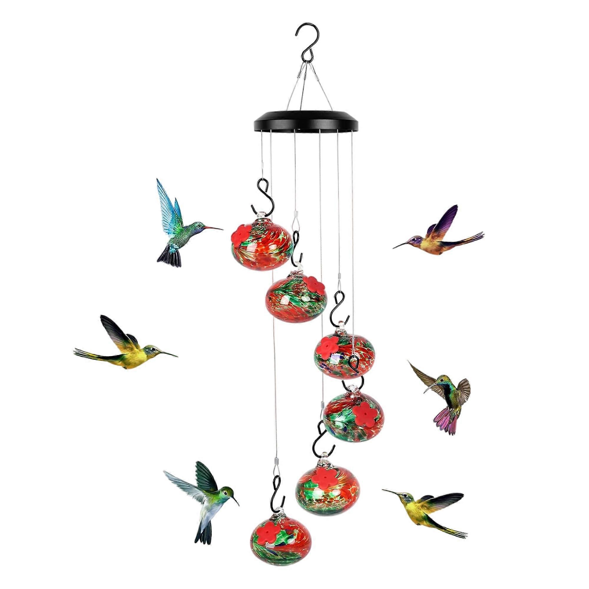 2024 New Charming Wind Chimes Hummingbird feeders,Window Bird feeders for Viewing,Bird feeders for Outdoors Hanging ant and bee Proof,Bird Seed for Ou