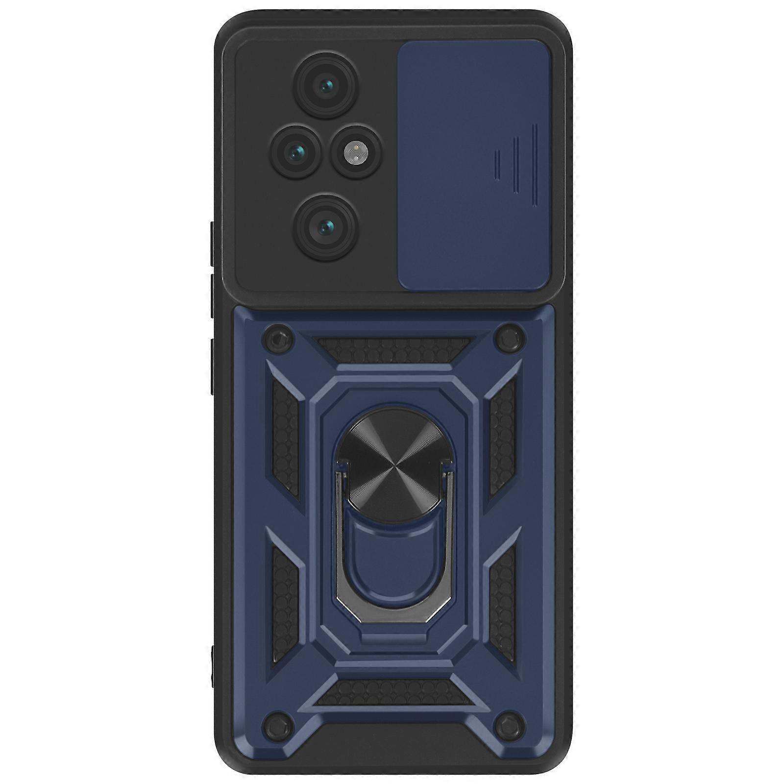 Case for Honor 200 Pro Ring Support Sliding Camera Cover, Dark Blue