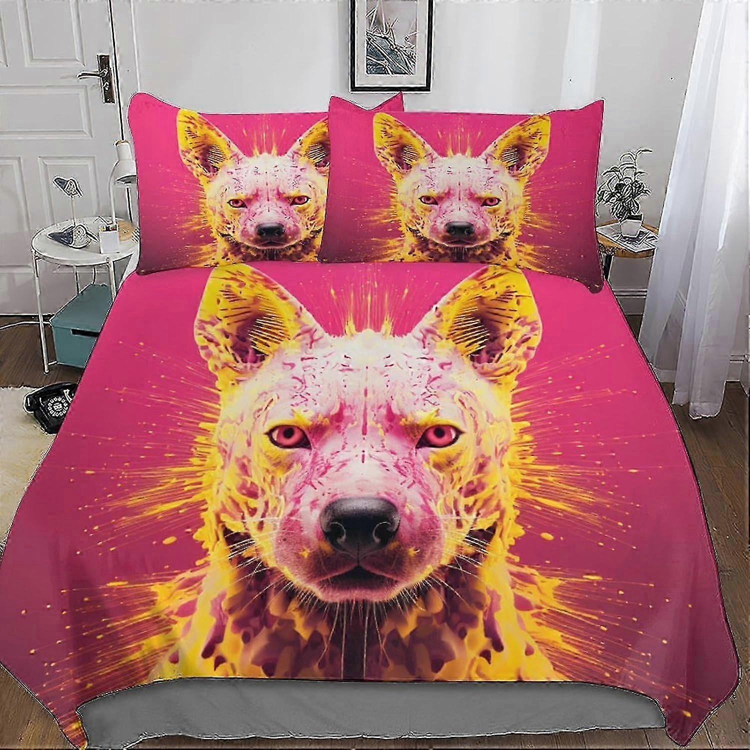 J2171 Lençóis Cão Bonito 3D Impresso Conjunto de Capa de Edredão Microfibra Macio Colcha Capas Fácil Cuidado Qualidade Capa de Edredom Conjuntos de Cama com Fronha para T