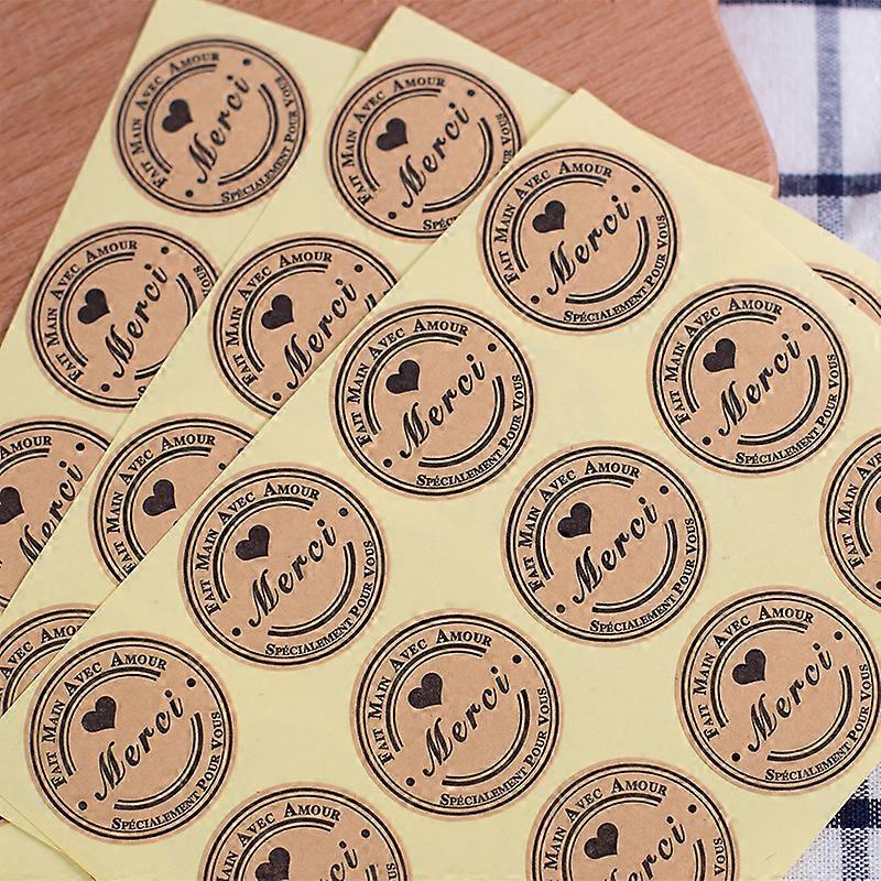 (120 Sheets / Pack of 10) Thank You Self-adhesive Kraft Paper Labels Self-adhesive Labels for Envelopes, Greeting Cards.