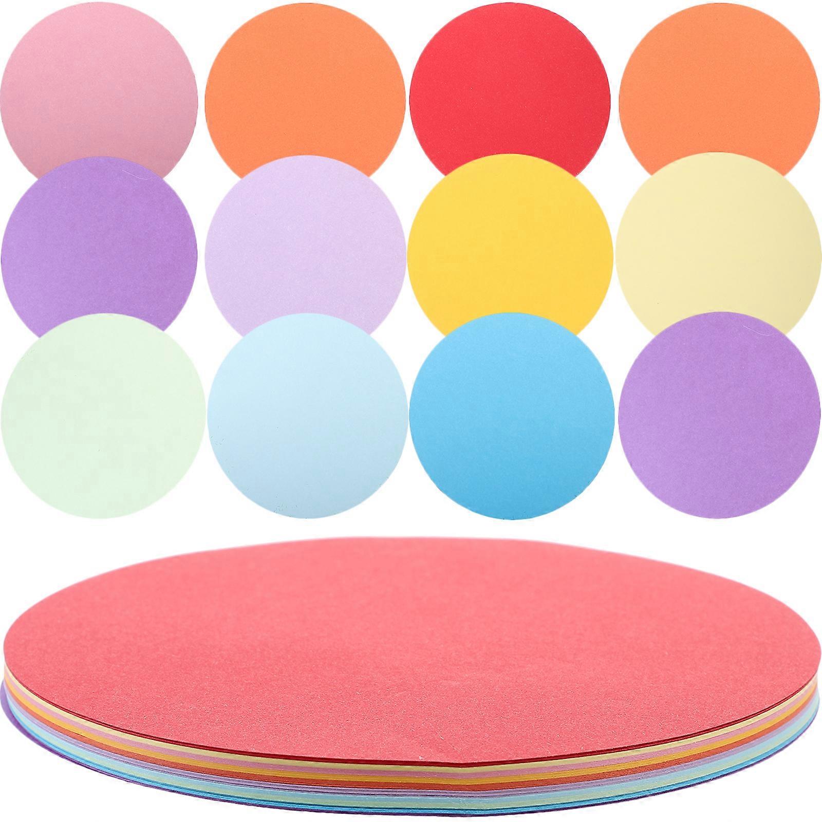 200Pcs Decorative Folding Paper Colorful Round Paper DIY Material Students Craft Paper Sheets
