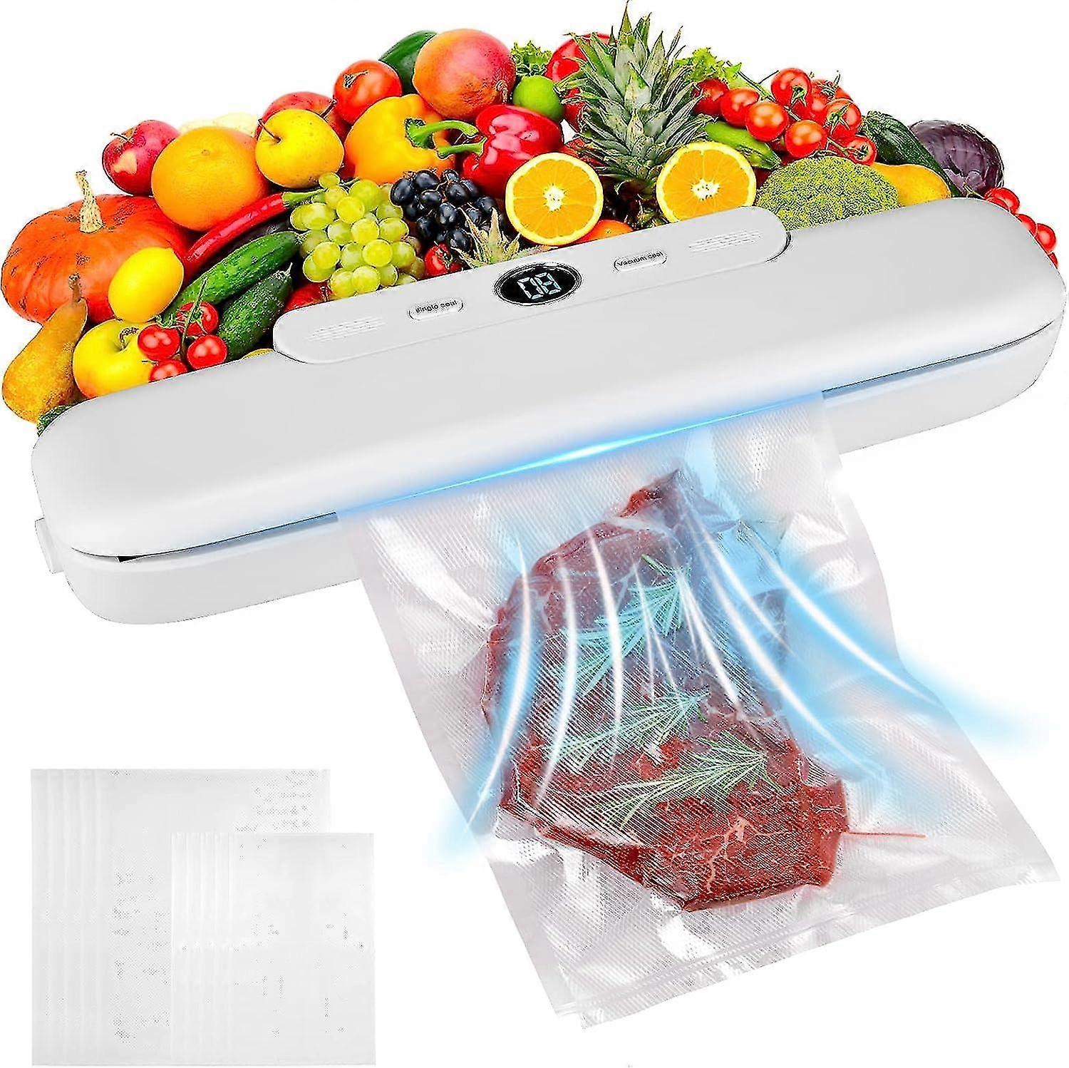 Machine Sous Vide Alimentaire, Scellant Sous Vide Automatique avec 10 Sacs, Machine D'emballage Sous Vide pour Aliments Portables, Systme de Scell
