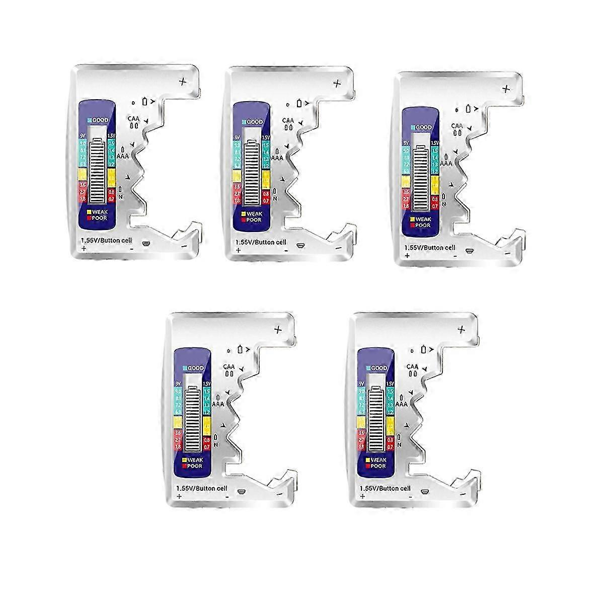 5 قطع بطارية رقمية اختبار شاشة LCD Aa / AAA / 9V / 1.5V زر خلية سعة البطارية تحقق من أداة تشخيص السعة ، ب