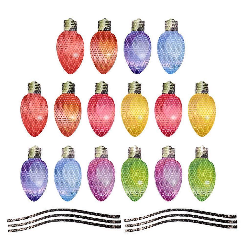 2 Sets Reflective Bulb Shaped Magnets Ornaments with Magnetic Wires for Car Decorations