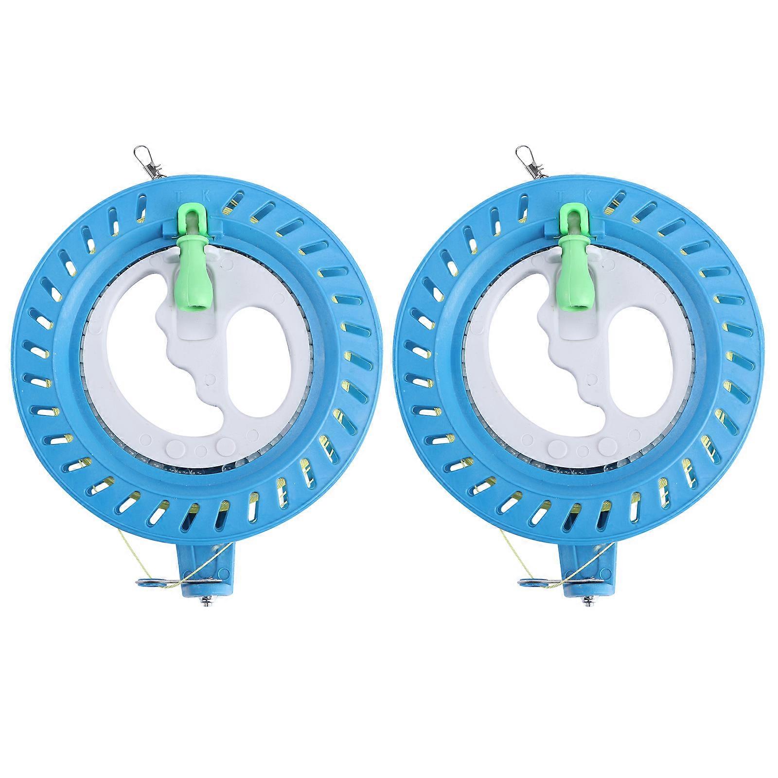 2 قطعة بكرة اللفاف في الهواء الطلق طائرة ورقية خط قفل عجلة اليد ABS رمح تحمل عجلة