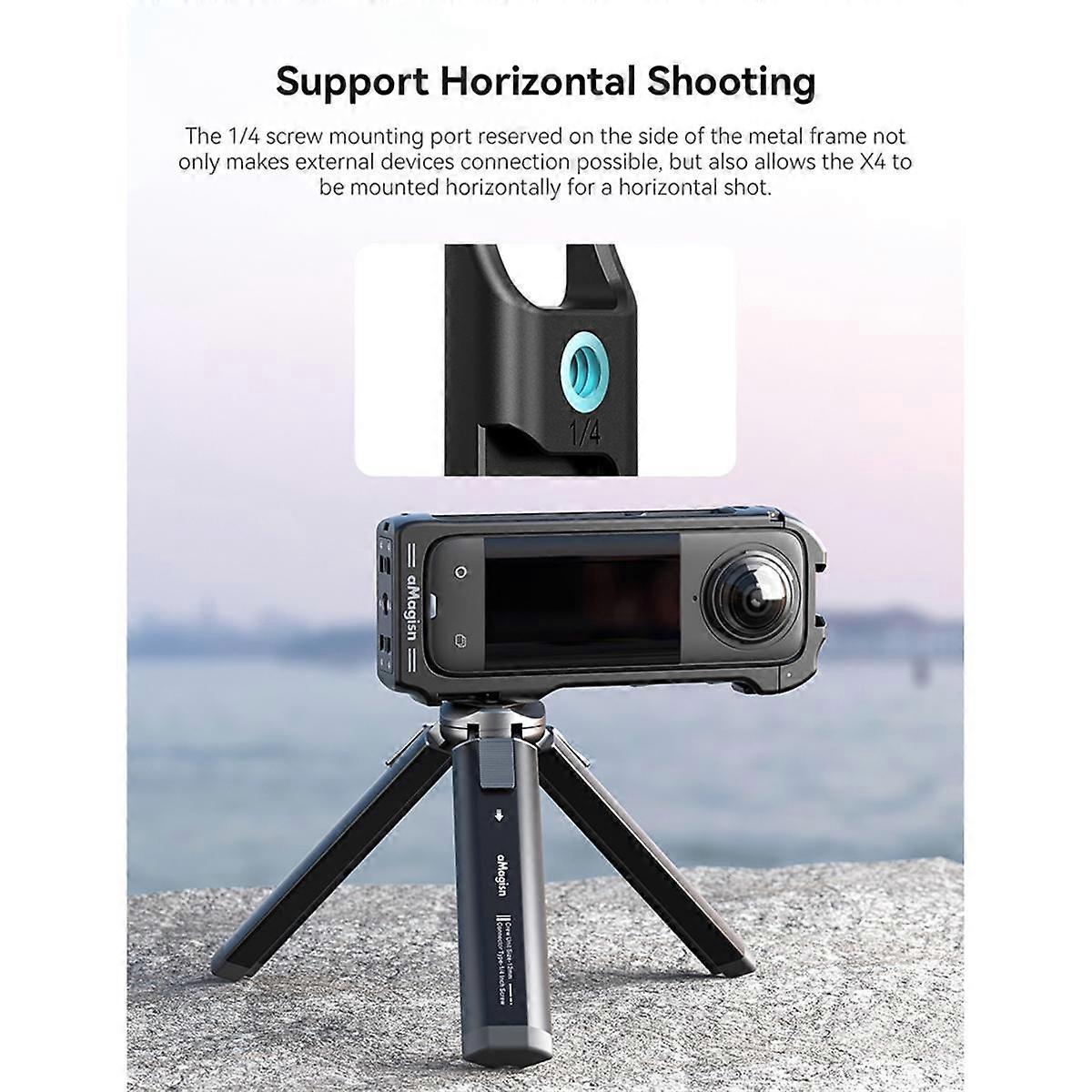 for X4 Protective Expansion Quick Release Cage Cold Shoe Action Camera Case Frame Mount Accessories