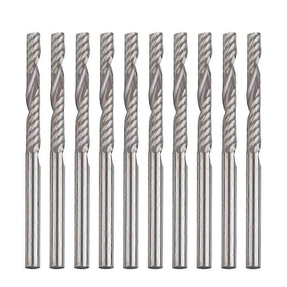 10pcs/set 1/8 Inch 3.175x25mm Shank 1 Flute Carbide Spiral End Mill Cnc Router Bit Tool For Acrylic